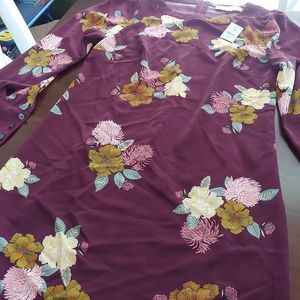 LOFT Dress - Purple Floral - Size 0P